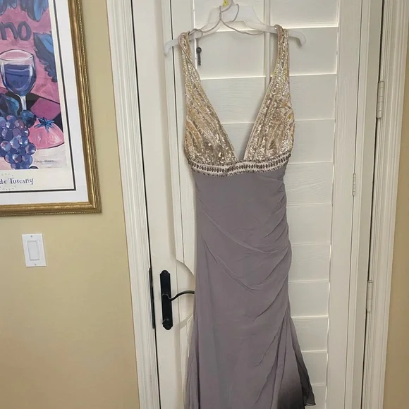 Sue Wong Dresses | Sue Wong Dress 100% Silk Evening Gown New With Tags Size 6(Fits Like 4) (2) | Color: Blue/Gold | Size: 6 | Designershop911's Closet